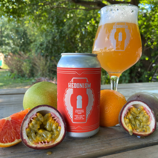 HEDONISM SORBET SOUR IPA - PASSIONFRUIT, ORANGE & GUAVA